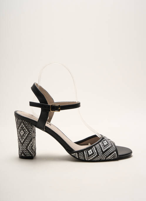 Sandales/nu pieds tissage satiné talon de 4 à 6cm noir ELUE PAR NOUS femme