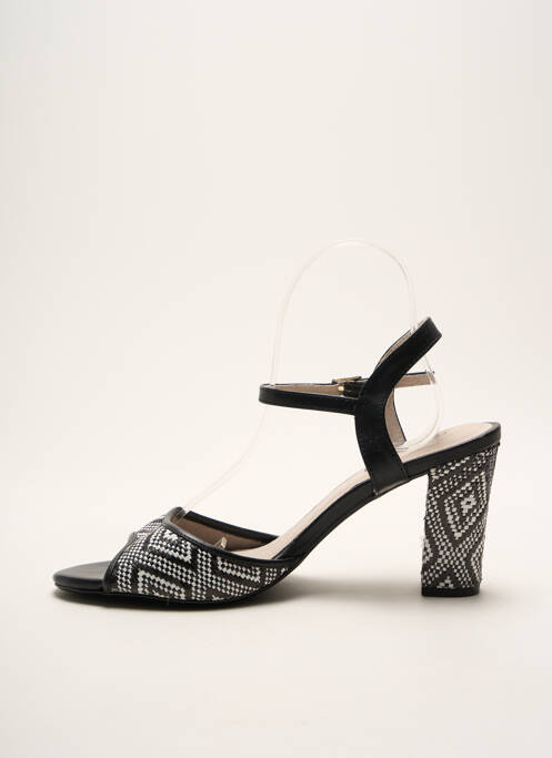 Sandales/nu pieds tissage satiné talon de 4 à 6cm noir ELUE PAR NOUS femme