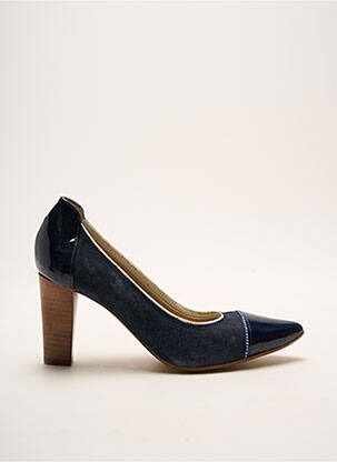 Escarpins nubuck talon de 4 à 6cm bleu FRANCE MODE femme