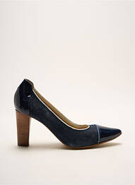 Escarpins nubuck talon de 4 à 6cm bleu FRANCE MODE femme
