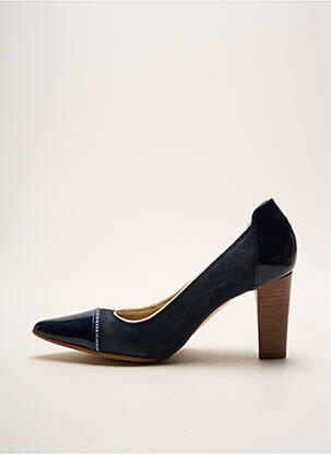 Escarpins nubuck talon de 4 à 6cm bleu FRANCE MODE femme