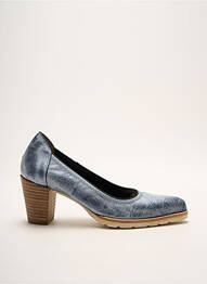 Escarpins tissage satiné talon de 4 à 6cm bleu MYMA femme
