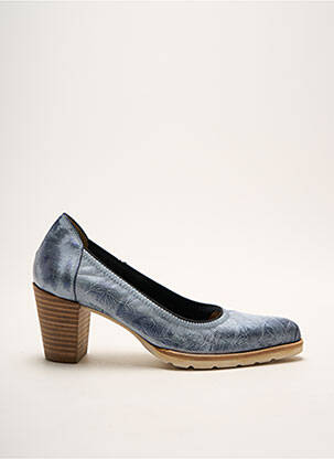 Escarpins cubain talon de 4 à 6cm bleu MYMA femme