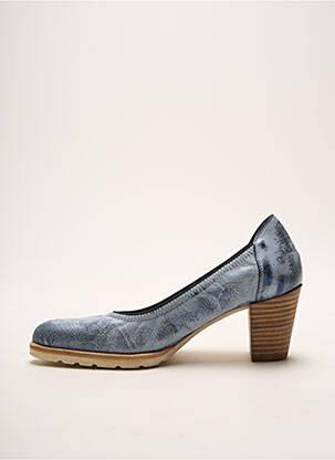 Escarpins tissage satiné talon de 4 à 6cm bleu MYMA femme
