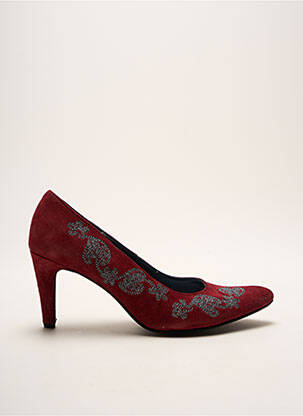 Escarpins nubuck talon de 4 à 6cm rouge UN TOUR EN VILLE femme