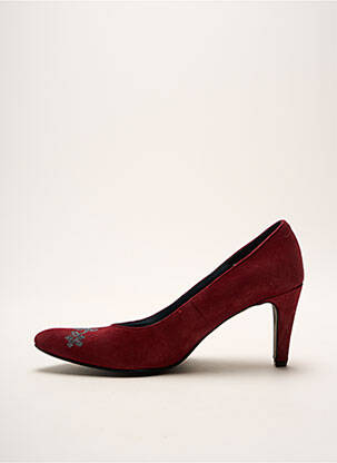Escarpins nubuck talon de 4 à 6cm rouge UN TOUR EN VILLE femme