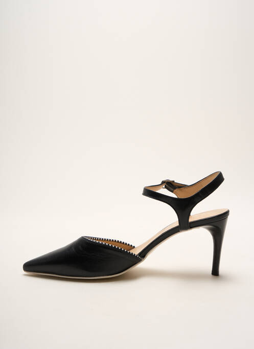 Sandales/nu pieds matière lisse talon de 4 à 6cm noir FRANCE MODE femme