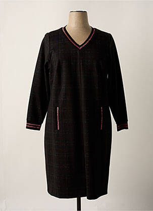 Robe mi-longue manches longues manches longues noir MERI & ESCA femme