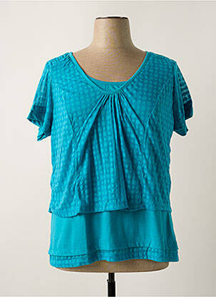 Top tissage jersey manches courtes bleu JAC JAC femme