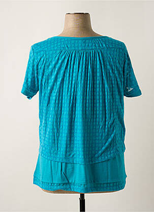 Top tissage jersey manches courtes bleu JAC JAC femme