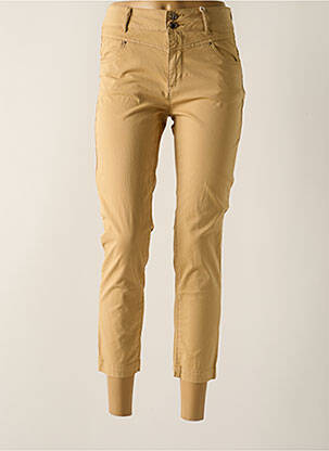 Pantalon 7/8 taille haute taille haute beige C'EST BEAU LA VIE femme