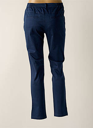 Pantalon chino tissage popeline taille normale bleu AGATHE & LOUISE femme