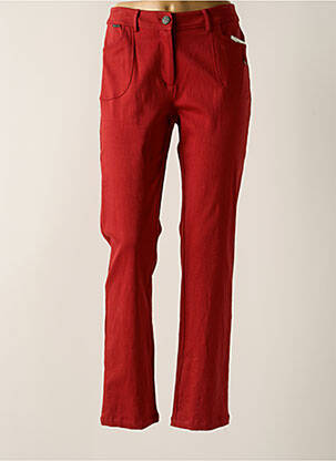 Pantalon droit stretch taille normale rouge AGATHE & LOUISE femme