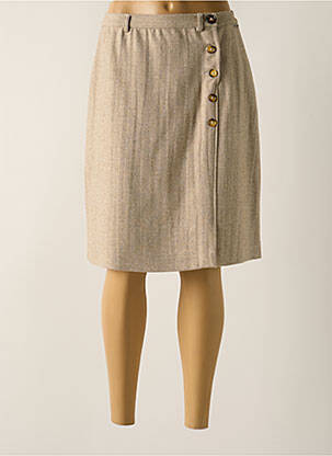 Jupe mi-longue taille haute beige AGATHE & LOUISE femme
