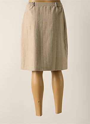 Jupe mi-longue taille haute beige AGATHE & LOUISE femme