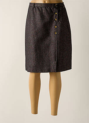 Jupe mi-longue taille haute noir AGATHE & LOUISE femme