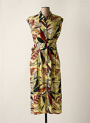 Robe mi-longue manches courtes manches courtes jaune SURKANA femme
