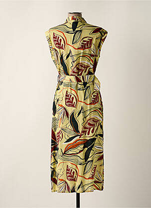 Robe mi-longue manches courtes manches courtes jaune SURKANA femme