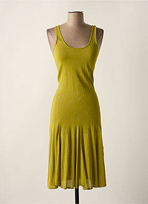 Robe pull col rond sans manche vert MAIS IL EST OU LE SOLEIL femme