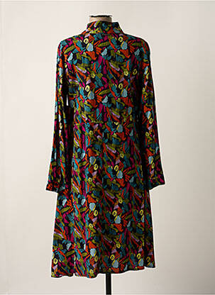 Robe mi-longue imprimé fantaisie manches longues noir AGATHE & LOUISE femme