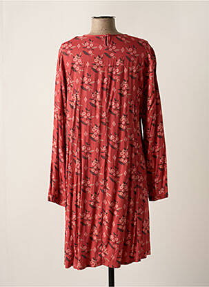 Robe mi-longue imprimé fleurs manches longues rouge AGATHE & LOUISE femme
