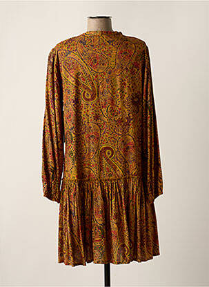Robe mi-longue manches longues manches longues marron AGATHE & LOUISE femme