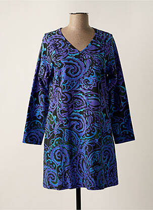 Robe courte manches longues manches longues violet AGATHE & LOUISE femme