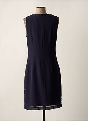 Robe mi-longue imprimé fleurs sans manche bleu GUY DUBOUIS femme
