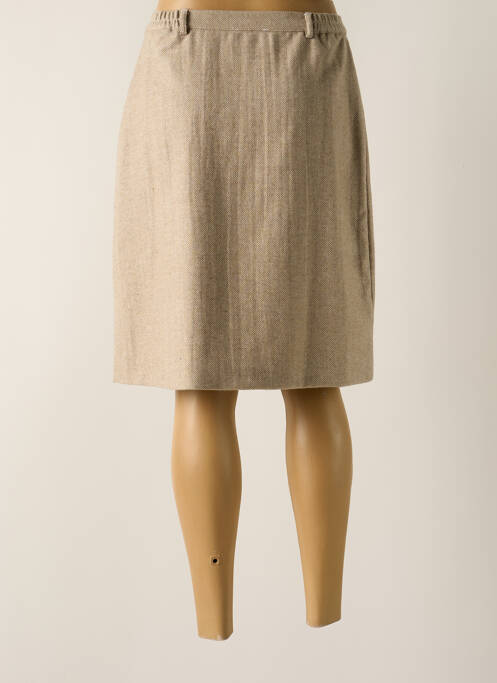 Jupe mi-longue beige AGATHE & LOUISE pour femme
