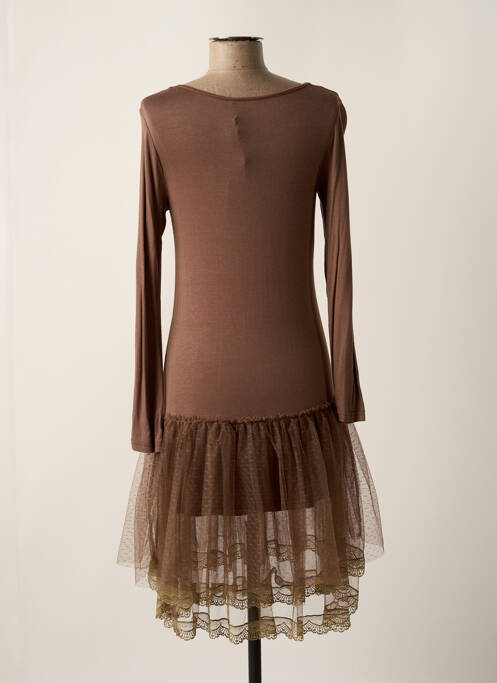 Robe mi-longue marron MAELLA pour femme