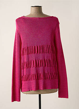 Gilet manches longues col rond rose EQUATION femme