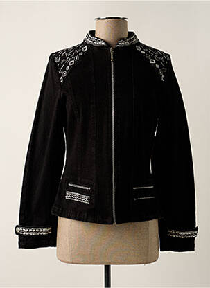 Veste casual col rond noir AGATHE & LOUISE femme