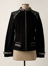 Veste casual col rond noir AGATHE & LOUISE femme