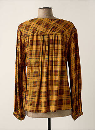 Blouse poignets boutonnés avec fente manches longues orange AGATHE & LOUISE femme