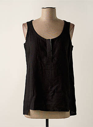 Top coupe cintrée sans manche noir KOKOMARINA femme
