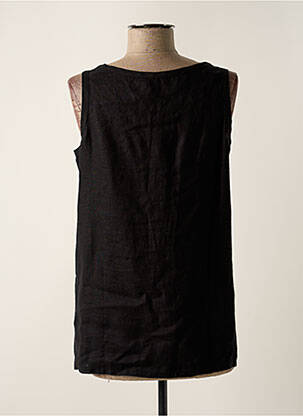 Top tissage crêpe sans manche noir KOKOMARINA femme