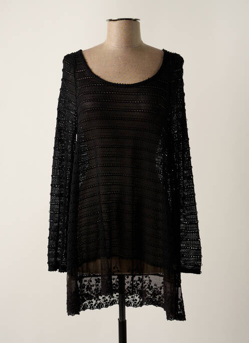 Tunique manches longues col rond noir G!OZE femme