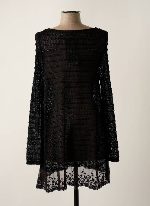 Tunique manches longues col rond noir G!OZE femme