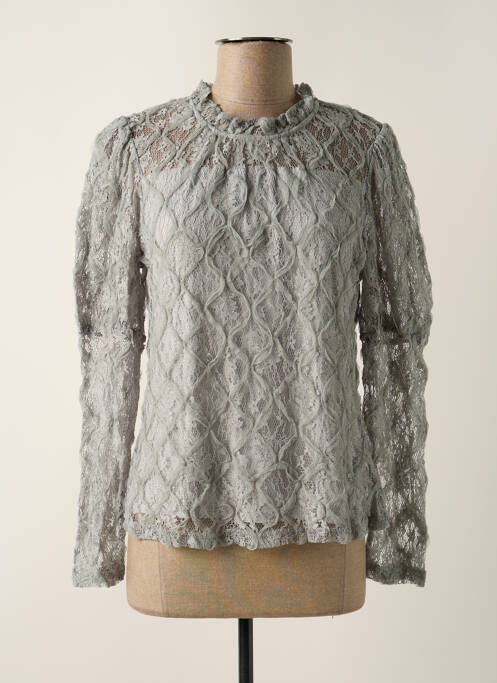 Blouse légère et transparente manches longues gris CREAM femme