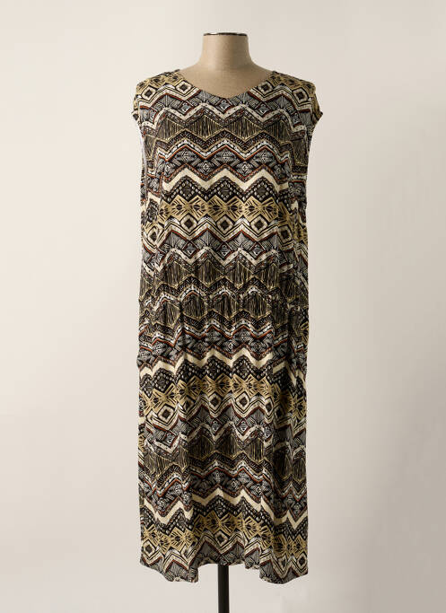 Robe mi-longue beige COULEURS DU TEMPS pour femme