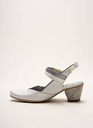 Sandales/nu pieds tissage satiné talon de 4 à 6cm blanc UN TOUR EN VILLE femme