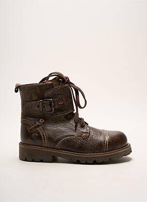 Bottines/boots tissage satiné talon bas marron CIAO enfant