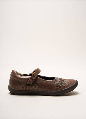 Ballerines matière lisse bout rond marron MOD8 fille