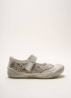 Ballerines fermeture scratch argent IKKS fille