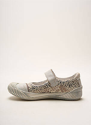 Ballerines fermeture scratch argent IKKS fille