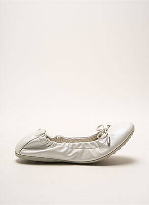 Ballerines tissage satiné bout rond blanc CIAO fille