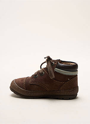 Bottillons nubuck bout rond marron MOD8 garçon
