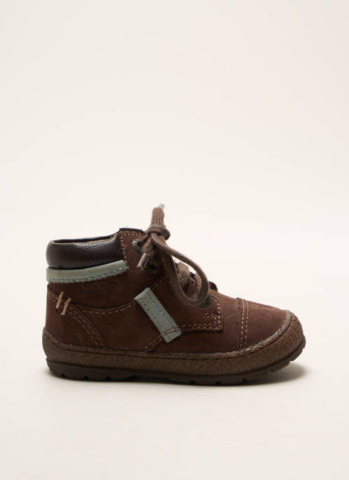 Bottillons nubuck bout rond marron MOD8 garcon