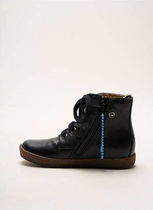 Bottines/boots tissage satiné bout rond noir FALCOTTO enfant