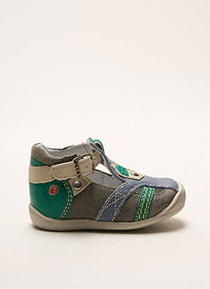 Sandales/nu pieds tissage satiné bout rond vert GBB garçon